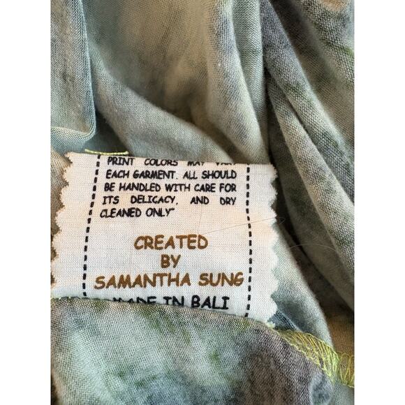 Samantha Sung Floral Midi Dress Size 8 Green Abstract Art to Wear Colorful - Picture 12 of 12